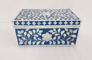 Handmade Leaf Design Mother of Pearl Jewellery <b>Box</b> Luxury Resin MOP Decorative Storage <b>Box</b> MOP Inlay <b>Box</b> at factory price - Product Image 6