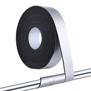 Rotolo isolante autoadesivo in schiuma di alluminio da 10 m x 5 cm per tubi, con strato in lamina di alluminio per isolamento tubazioni, pellicola adesiva in schiuma - Product Image 2