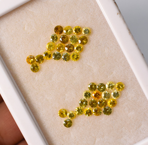 Zafiro amarillo natural de 2 mm, piedra preciosa redonda suelta, pequeña, calibrada, para la fabricación de joyas. - Product Image 6