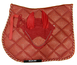 All Purpose Saddle Pad Quilted Red to <b>Purple</b> Gradient Polyester Shell Satin Lining for Riding - Product Image 6