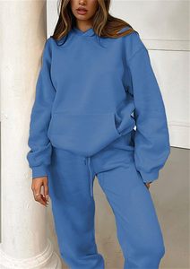 Oversized Women's Tracksuit Hoodie <b>Joggers</b> <b>Set</b> Custom Logo <b>Matching</b> Casual Outfit Activewear Everyday Wear Wholesale 2026 - Product Image 3