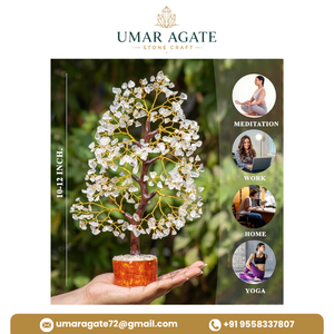 ต้นไม้คริสตัลแกะสลักด้วยมือคุณภาพพรีเมียมจากควอตซ์ใสธรรมชาติ 500 ชิ้น ของตกแต่งบ้านตามหลักฮวงจุ้ย ของขวัญ - Product Image 3
