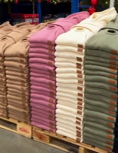 Sudadera con Capucha Rosa con Bolsillo con Cremallera para Gato, Forro Polar, Diseño Oversize de Color Liso para Hombre, Ropa de Invierno 220g, Logotipo Frontal - Product Image 4