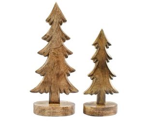 Decoración navideña de madera con forma de árbol, artesanía para el hogar, decoración hecha a mano con forma de árbol de madera. - Product Image 3