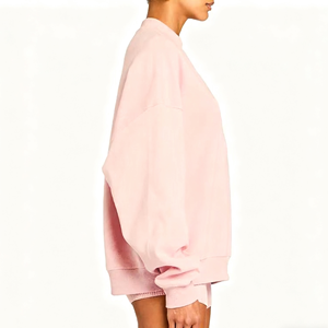Womens Oversized Crew Neck Sweatshirt Casual Long Sleeve Pullover Loose Fit Solid Color Soft Fleece Sweatshirt Cropped Autumn - Product Image 6