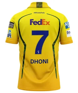 Maillot de cricket CSK IPL 2026 personnalisé en polyester, T-shirt de sport respirant à séchage rapide, tenue d'été pour fans RCB - Product Image 2