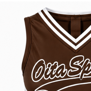 Haut de sport marron sans manches pour cheerleading, uniforme d'entraînement et de performance pour équipes sportives - Product Image 4