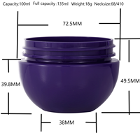 Xypackaging Pots cosmétiques vides ronds en plastique PET pour crème, 100 ml 3,4 oz, violets, avec filetage 68 mm, pour masque facial