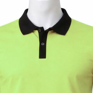 Polo piqué pour homme avec logo personnalisé, col et poignets contrastés, manches courtes, design bicolore personnalisé, vêtement décontracté pour homme - Product Image 3
