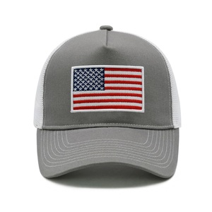 Gorra Trucker Personalizada con Bordado de la Bandera Americana de 5 Paneles para Hombre y Mujer, Ajustable con Cierre a Presión, Malla, Gorra de Béisbol con la Bandera de EE. UU. - Product Image 1