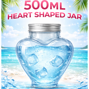 Botella PET de 500 ml al por mayor con tapa de rosca de aluminio, en forma de corazón, para envasado de bebidas, de Asia, para tarros de plástico - Product Image 2
