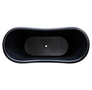 Bañera Ovalada Moderna Independiente de Porcelana Esmaltada Negra, Duradera, para Adultos, Sin Tapa - Product Image 1