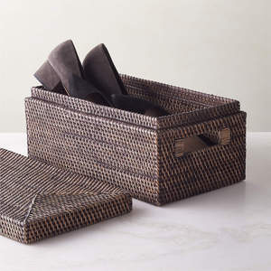 Cajas de almacenamiento de ratán trenzadas a mano al por mayor, excelentes precios, contenedores naturales con tapa. - Product Image 3