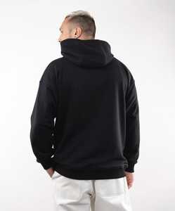 Sudadera con Capucha Negra para Hombre con Patrón Geométrico Bordado, Corte Regular, Estilo Casual, Ropa de Otoño - Product Image 2