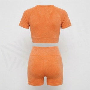 Conjunto de 2 Piezas de Alta Calidad para Mujer, Estilo Formal, Sólido, por Encima de la Rodilla, Camiseta de Manga Corta y Pantalones Cortos - Product Image 2