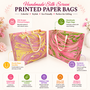 Bolsas de Papel Hechas a Mano con Serigrafía Personalizada, Bolsas de Regalo Ecológicas con Asas - Product Image 6