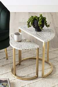 Mesa de Centro de Lujo Hecha a Mano con Incrustaciones de Hueso, Mesa Decorativa para Sala de Estar, Muebles Modernos, Decoración del Hogar, Artesanía - Product Image 2