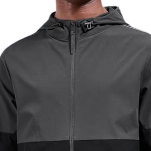 Veste coupe-vent à capuche color block active, épaisse, respirante, résistante à l'eau, pour sports de plein air, avec demi-zip, personnalisable - Product Image 3