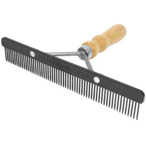 Peigne à crin métallique violet avec manche en bois pour le toilettage des chevaux, peigne à picots pour moutons - Product Image 2