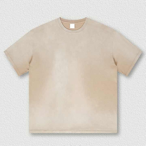 Men's Olive Green Short Sleeve O-Neck T-Shirt Regular Fit Casual Jersey Cotton Solid Color Plain Dyed <b>Knitted</b> - Product Image 2