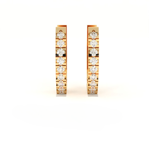 Aarinya the Architectural Matrix Channel Set Lab Grown Diamond Hoop Earrings 9K Gold Plated IGI Certified Full Hoop Earrings - Product Image 2