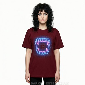 Victorian Bat Chandelier T Shirt Women Custom <b>Maroon</b> Graphic Tee Baroque Gothic Ladies <b>Tops</b> Cotton Female Apparel Manufacturer - Product Image 5