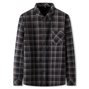 Camisas Personalizadas de Manga Larga para Hombre, Forradas de Franela, Cuello Alto, Primaverales, Ecológicas, Antiarrugas, de Lona de Algodón, Tallas Grandes - Product Image 2