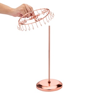 Elegant <b>Rotating</b> Jewelry <b>Stand</b> With Multi Hook Circular Rack High Capacity Necklace Organizer Stable Base Tangle Free <b>Display</b> - Product Image 3