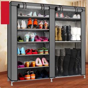 Portatile grigiastro casa con doppia fila armadio Organizer Cabinet con ripiano di stoccaggio - Product Image 3
