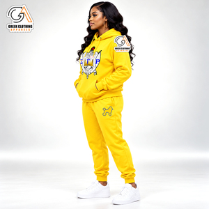 Ensemble sweat-shirt et pantalon jaunes à capuche Sigma Gamma Rho pour femme, taille plus, survêtement pour femme, ensemble sweat-shirt à capuche pour sororité grecque - Product Image 2
