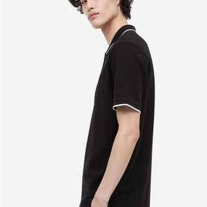 เสื้อโปโลผู้ชายแบบสลิมฟิต แขนสั้น ซิป 1/4  ออกแบบใหม่ รับทำโลโก้ตามสั่ง ขายส่ง พร้อมซิปสีตัดกัน - Product Image 4