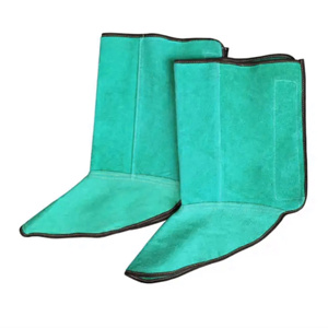 Protège-jambes de soudeur en cuir de vachette pleine fleur de qualité supérieure pour la protection industrielle et la sécurité au travail - Product Image 2