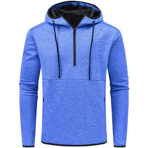 Custom Logo Winter Half Zip Hoodie 280GSM Cotton/Polyester Unisex Oversized Sweatshirt Men Women Blank Hooded Top Wholesale OEM - Product Image 1