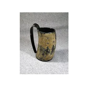 Handcrafted horn <b>mugs</b> with natural curves for enhanced grip and comfort while enjoying beer ale mead cider beverages - Product Image 5