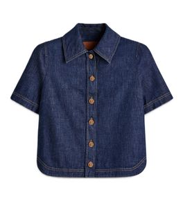 Camiseta de Manga Corta de Mezclilla para Mujer, de Alta Calidad, Transpirable, de Algodón, Informal, Estilo Urbano, Personalizable - Product Image 1