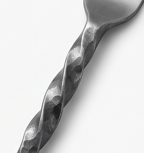 Ensemble de couverts modernes à finition mate avec poignées torsadées, compatibles lave-vaisselle, pour mariage, usage domestique et quotidien - Product Image 2