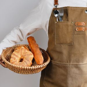 Adjustable Cross Back Heavy Duty <b>Work</b> <b>Apron</b> for Men and Women Cotton Canvas with Large Pockets Size M to XXL - Product Image 1