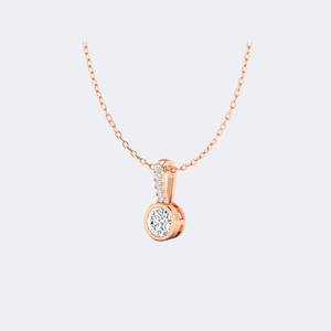 Collar Solitario con Diamante Redondo de 0.65CTW con Engaste de Bisel - Product Image 2