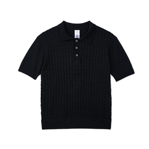 เสื้อเชิ้ตแขนสั้นผู้ชายผ้าถักลายเคเบิ้ลอะคริลิก 100% น้ำหนัก 200-275 กรัม ป้องกันรอยยับ บรรจุภัณฑ์แบบกำหนดเอง ราคาขายส่ง - Product Image 2