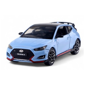 Modèle de voiture miniature Hyundai Veloster N 1:38 bleu, jouet à tirer en arrière - Product Image 2