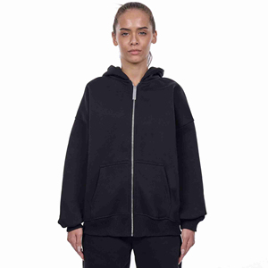 Sweat-shirt pour femme de haute qualité, surdimensionné, à fermeture éclair, sans cordon, en coton brodé, respirant et épais - Product Image 1