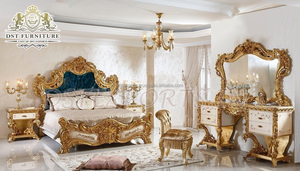 Meubles de chambre à coucher traditionnels faits à la main de luxe, style antique, en bois de teck, style nigérian, ensemble de chambre à coucher royale - Product Image 6
