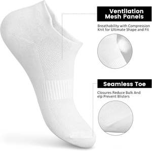 Calcetines deportivos casuales de algodón para hombre, calcetines cortos de rayas sólidas, 100% algodón, impresión de logotipo personalizado - Product Image 4