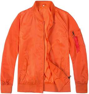 Chaqueta Bomber de Satén Naranja Cómoda y de Alta Calidad, Venta al Por Mayor 2026, Hecha en Pakistán, con Logotipo y Diseño Personalizados, Servicio OEM - Product Image 2