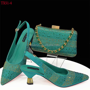 Nouvel ensemble italien chaussures et sac TX51 pour soirée, <span class=keywords><strong>escarpins</strong></span> de mariage <span class=keywords><strong>italiens</strong></span> pour femmes avec pochette, chaussures nigérianes assorties - Product Image 6