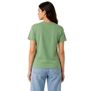 เสื้อยืดคอกลมผ้าฝ้ายปักลายดอกไม้สีเขียวเซจสำหรับผู้หญิง แขนสั้น สไตล์ลำลอง รับผลิตตามสั่ง (OEM) คุณภาพพรีเมียม แฟชั่นฤดูร้อน - Product Image 2