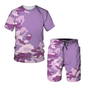 Conjunto Deportivo de Verano para Hombre 2026, Camuflaje, Sublimado, Transpirable, de Secado Rápido, Camiseta y Pantalones Cortos, Ropa Deportiva Informal para Gimnasio - Product Image 1