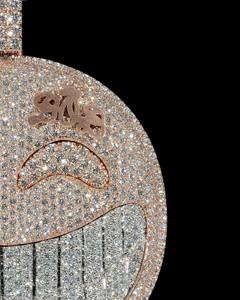 Grand Pendentif Hip Hop en Argent S925 avec Fleur Souriante 3D, Gorille 3D, Moissanite VVS Scintillante, Certifié IGI, Sertissage à Griffes - Product Image 5