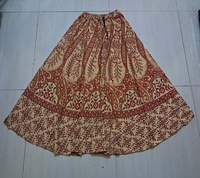Falda gitana acampanada con estampado de estilo bohemio para mujer, algodón elástico largo, transpirable, informal, Retro, étnico, diseño Hippie,