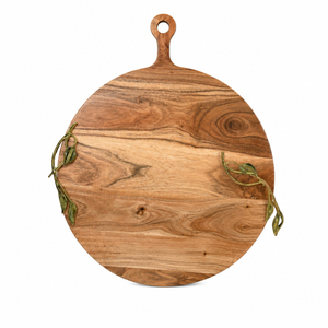 Tabla de Quesos de Madera con Decoración de Hoja de Ginkgo y Mariposa en Latón, Plato Decorativo de Madera para Servir Charcutería, Venta al Por Mayor - Product Image 4